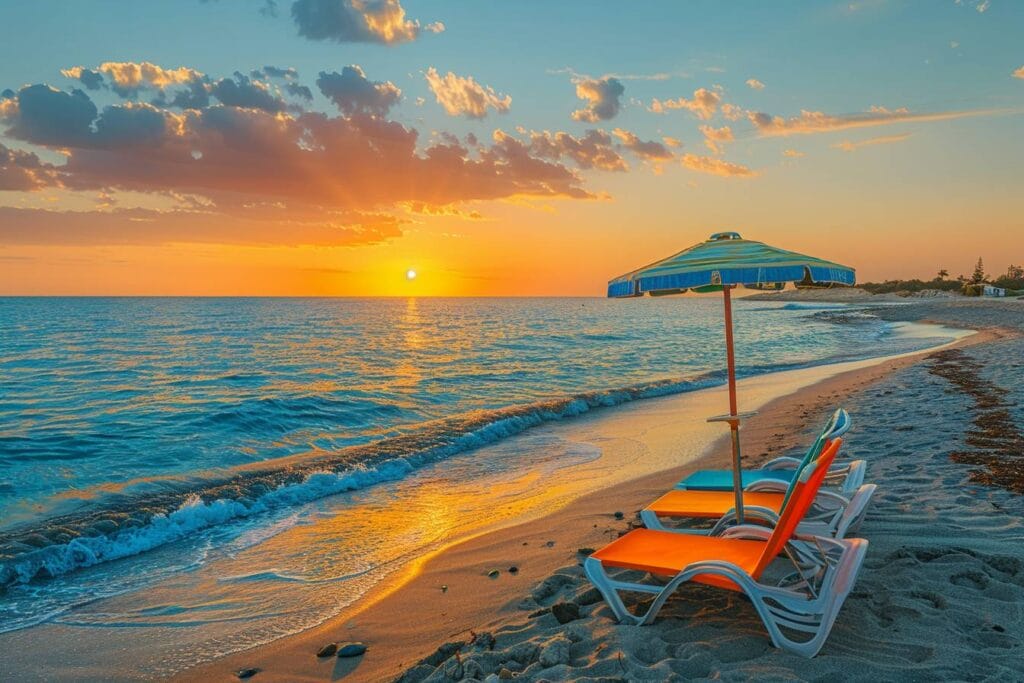 Vue d'une plage tranquille à Chypre
