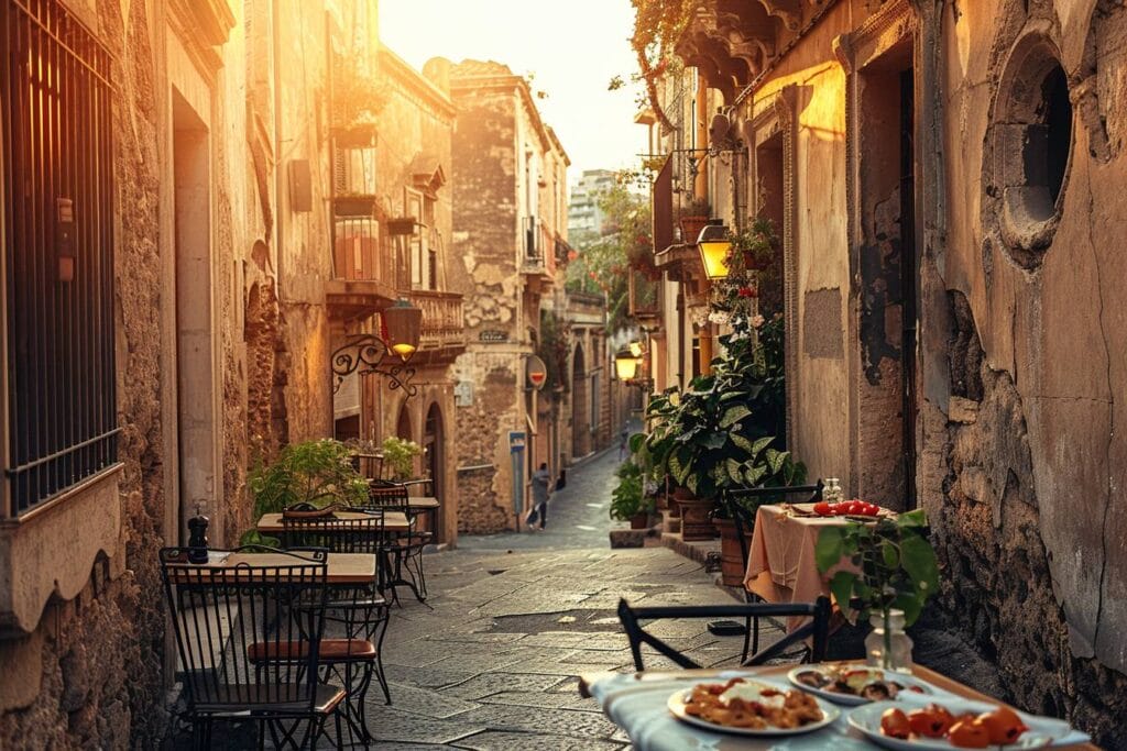 paysage de Sicile avec un panneau dinterdiction